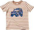 T-Shirt mit Auto-Print & Ringel-Muster, braun, Gr. 128 ALANA