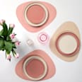 Platzset aus Kunstleder, wendbar, rosa/beige (45x36 cm) dm home