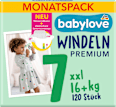 Windeln Premium Gr. 7 XXL (16+ kg) Monatspack babylove