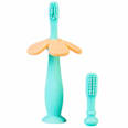 Periuță de dinți din silicon turcoaz pentru bebeluși babysnugg