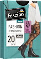 Strumpfhose mit floraler Netzstruktur schwarz Gr. 46/48, 20 DEN Fascino