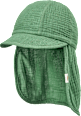 Schirmmütze mit Nackenschutz aus Musselin, grün, Gr. 50/51 ALANA