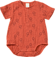 Body Kurzarm aus Musselin mit Löwen-Muster, rotbraun, Gr. 86/92 ALANA