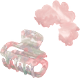 Haarklammern midi, rosa/bunt marmoriert ebelin