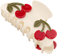 Haarklammer mit Kirschen-Applikationen, creme ebelin