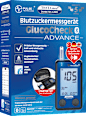 GlucoCheck ADVANCE Blutzuckermessgerät mit Sprachausgabe Testa med