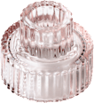 Kerzenhalter 2in1 aus Glas, rosa (4x5 & 5x8 cm) dm home