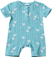 Strampler aus Musselin mit Schildkröten-Muster, blau, Gr. 68 ALANA