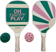 Pickleball Set aus Holz & PE, rosa/dunkelgrün/weiß  Dekorieren & Einrichten