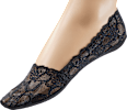 Füßlinge mit Spitze & Baumwoll-Sohle schwarz Gr. 39-42 Fascino