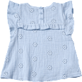 Bluse aus Musselin mit Blumen-Stickerei, blau, Gr. 86 ALANA