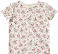 T-Shirt mit Blumen-Muster & Ripp-Struktur, weiß, Gr. 98 ALANA