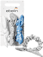 Scrunchies mit Schleifen, weiß/blau/grau ebelin
