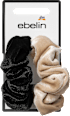 Scrunchies Samt-Optik, beige/schwarz ebelin