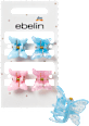 Haarklammern Schmetterling, hellblau/rosa ebelin