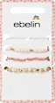 Armbänder elastisch mit Perlen, rosa/weiß ebelin
