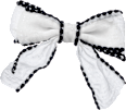 Patentspange Schleife, weiß/schwarz ebelin