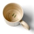 Kaffeebecher aus Steingut, grün/offwhite kariert (300 ml) dm home