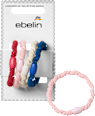Haargummis gedreht, rot/rosa/weiß/blau ebelin