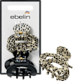 Haarklammern klein halbrund, schwarz/Pünktchen-Optik ebelin