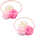 Haargummis Pompoms, rosa/gelb ebelin
