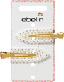 Haarklemmen mit Perlen & Glitzer, weiß ebelin