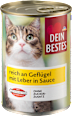 Nassfutter Katze reich an Geflügel mit Leber in Sauce, Multipack (12x415 g) Dein Bestes
