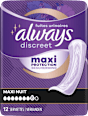 discreet Einlagen Inkontinenz Maxi Nacht Vorteilspack (4x12 St) always