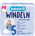 Pieluszki Premium, rozmiar 5, junior, 10-16 kg babylove
