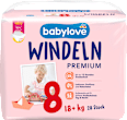 Pieluszki Premium, rozmiar 8, 18+kg babylove