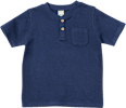 T-Shirt mit Waffel-Struktur & Henley-Tasche, blau, Gr. 116 ALANA