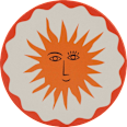 Glasuntersetzer "Sonne" aus Keramik, beige/orange (10x0,7 cm) Soapland