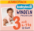 Пелени Premium Jumbo Pack, размер 3 midi (4-9 kg) babylove