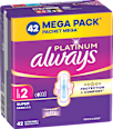 Egészségügyi betét Platinum, 2-es méret, super, Mega Pack always