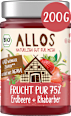 Fruchtaufstrich Erdbeere + Rhabarber Frucht Pur 75% ALLOS