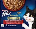 Nassfutter Katzen, Crunchy Geschmacksvielfalt vom Land, Multipack (20x85g + 2x40g) Felix