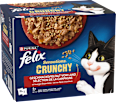 Nassfutter Katzen, Crunchy Geschmacksvielfalt vom Land, Multipack (20x85g + 2x40g) Felix