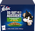 Nassfutter Katze, gemischte Vielfalt mit Gemüse in Gelee, Multipack (24x85g) Felix
