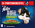 Nassfutter Katze, gemischte Vielfalt mit Gemüse in Gelee, Multipack (24x85g) Felix