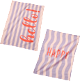 Geschirrtücher aus Baumwolle "happy/hello", lila/rosa Vito & Joe