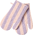 Backhandschuhe aus Baumwolle, gestreift lila/rosa Vito & Joe