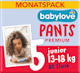 Premium hlačne plenice 5 junior (13-18 kg) - mesečno pakiranje babylove