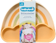 Teller Silikon mit Trennschale Regenbogen orange/creme babylove