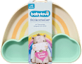 Teller Silikon mit Trennschale Regenbogen mint/creme babylove