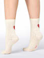 Crew Socken mit Herz-Motiv weiß Gr. 39-42 nur die