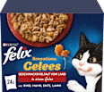 Nassfutter Katze, Sensations Gelée - Geschmacksvielfalt vom Land, Multipack (24x85 g) Felix