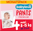 Hlačne plenice Maxi, velikost 4, 8–15 kg babylove