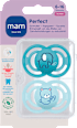 Schnuller Perfect Silikon, türkis/blau, 6-16 Monate mam