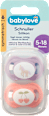 Schnuller Silikon symmetrisch, lila/rosa, Gr. 2, 5-18 Monate  babylove