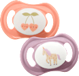 Schnuller Silikon symmetrisch, lila/rosa, Gr. 2, 5-18 Monate  babylove